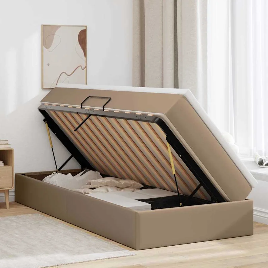 Lit avec rangement et matelas Cappuccino 90 x 200 cm - 4