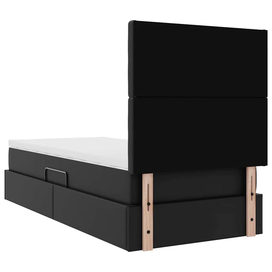 Lit de Rangement Noir 90 x 200 cm Cuir synthétique - 11