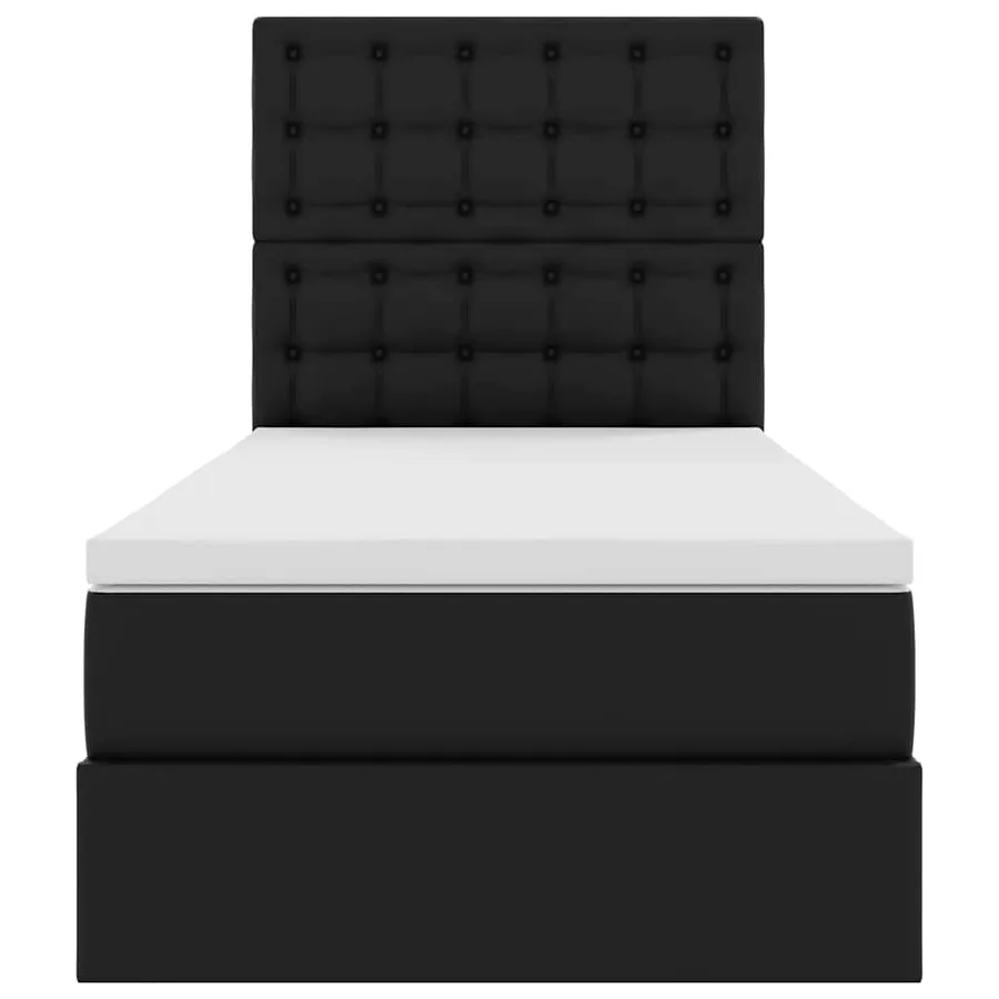 Lit de Rangement Noir 90 x 200 cm Cuir synthétique - 7