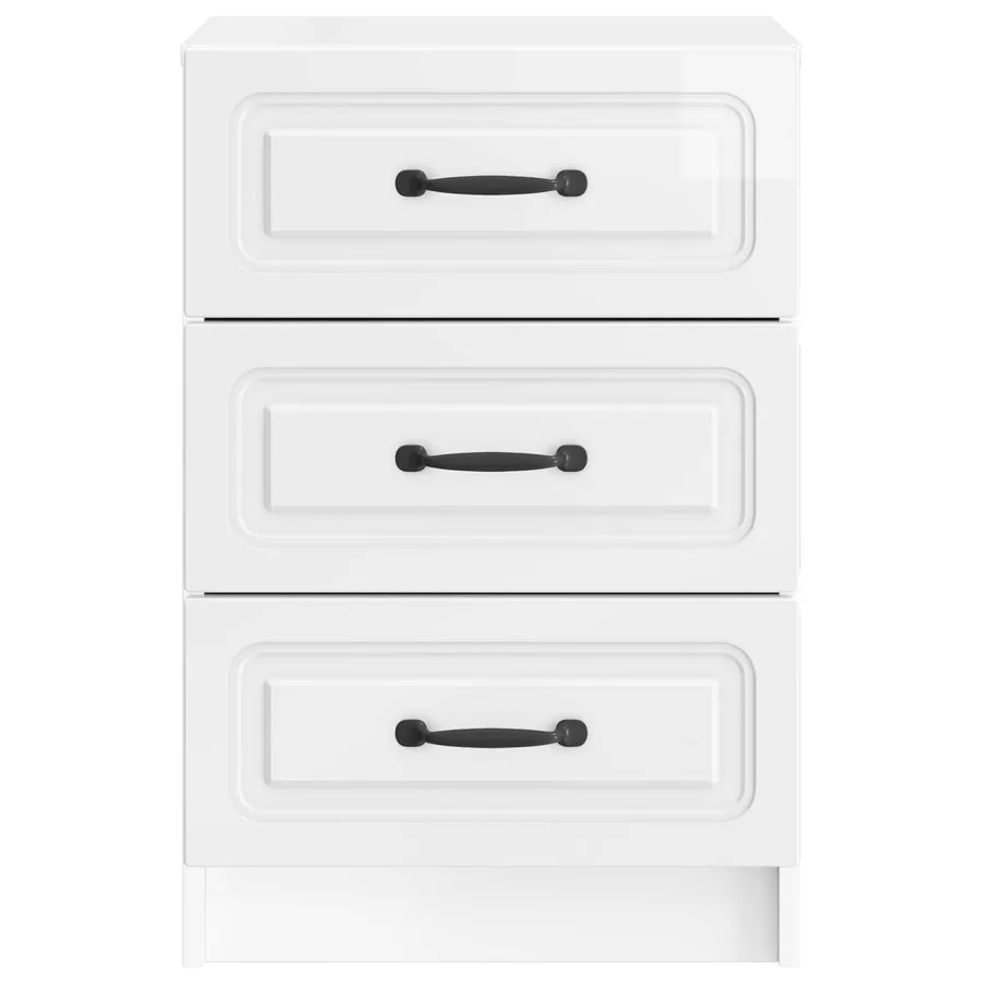 Cabinet de chevet avec tiroir Blanc brillant 43 x 41 x 63,5 cm - 5