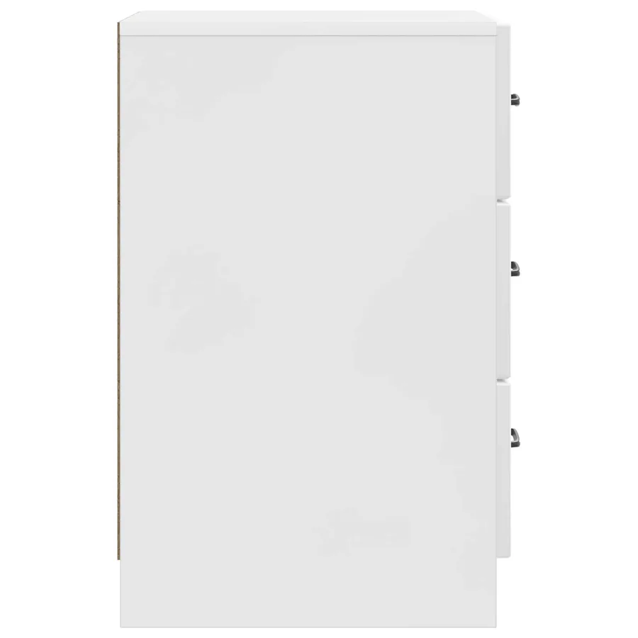 Cabinet de chevet avec tiroir Blanc brillant 43 x 41 x 63,5 cm - 6