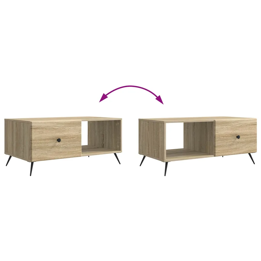 Table basse Chêne Sonoma 90 x 50 x 40 cm Bois d'ingénierie - 8