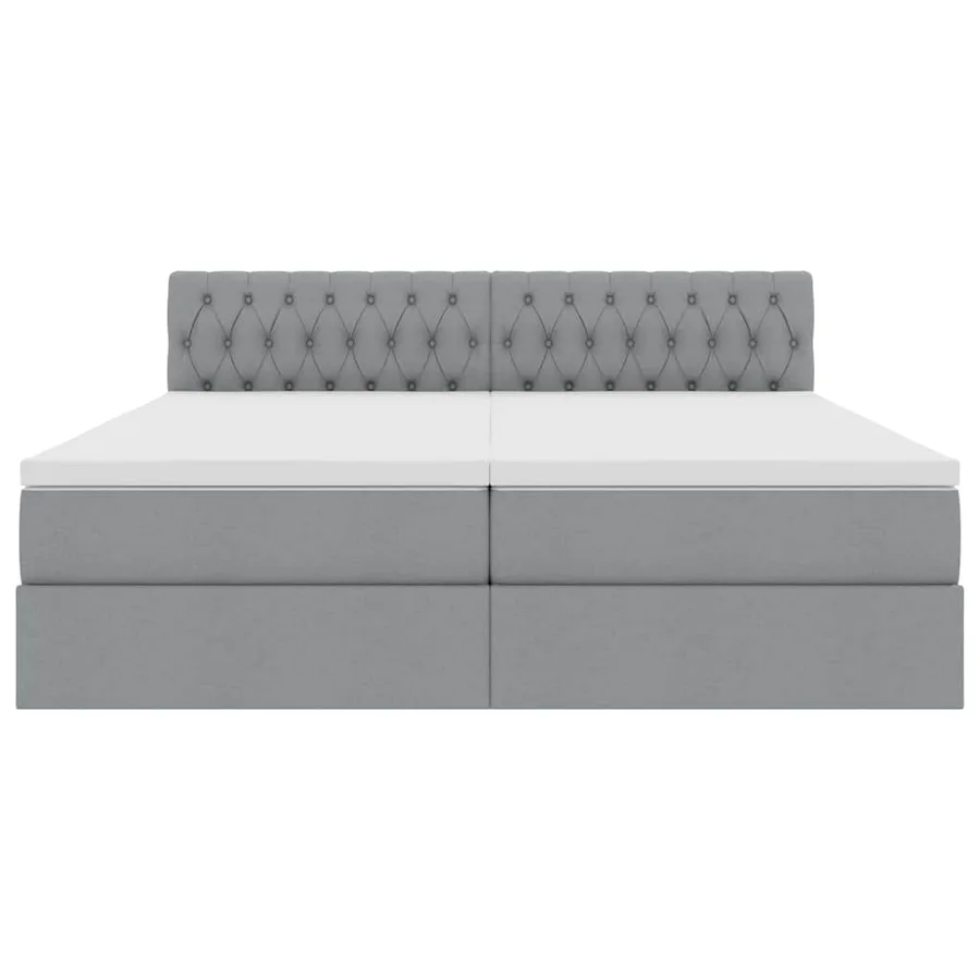 Lit de rangement LED avec matelas Gris clair 180 x 200 cm Tissu - 11