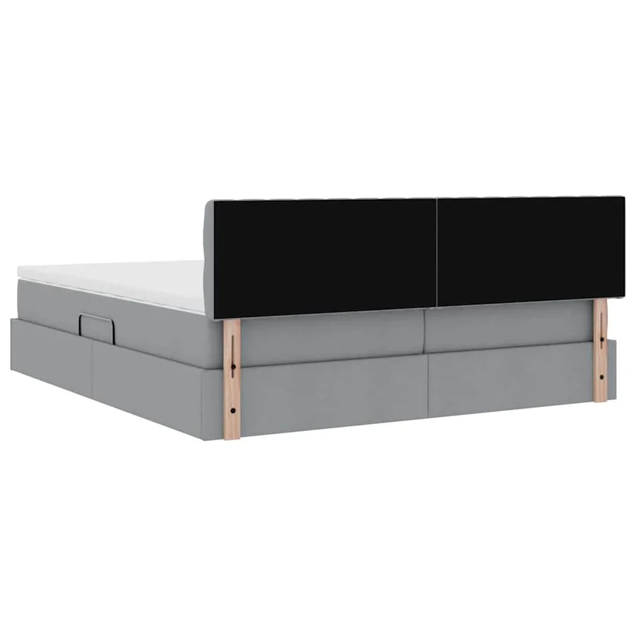 Lit de rangement LED avec matelas Gris clair 180 x 200 cm Tissu - 13