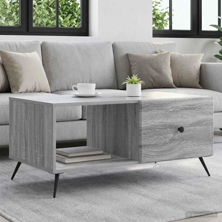Table basse Sonoma gris 90 x 50 x 40 cm Bois d'ingénierie