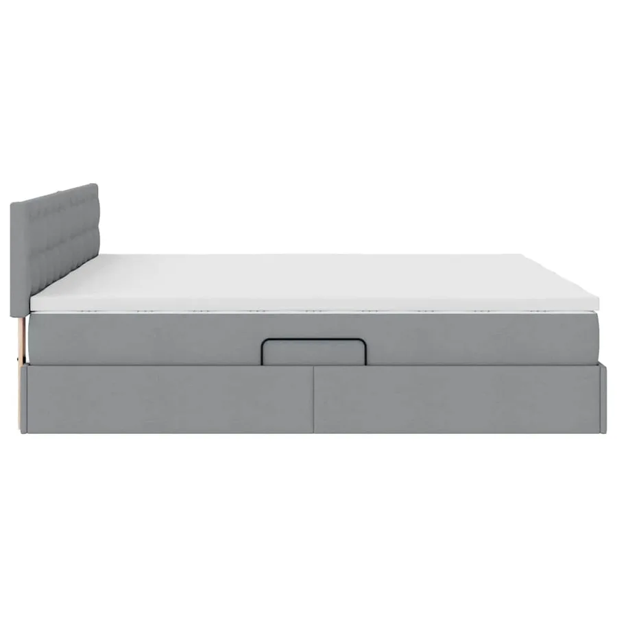 Lit de Rangement Gris clair 180 x 200 cm Cuir synthétique - 11