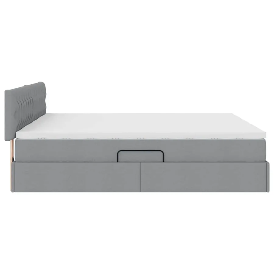 Lit de Rangement Gris clair 180 x 200 cm Cuir synthétique - 11