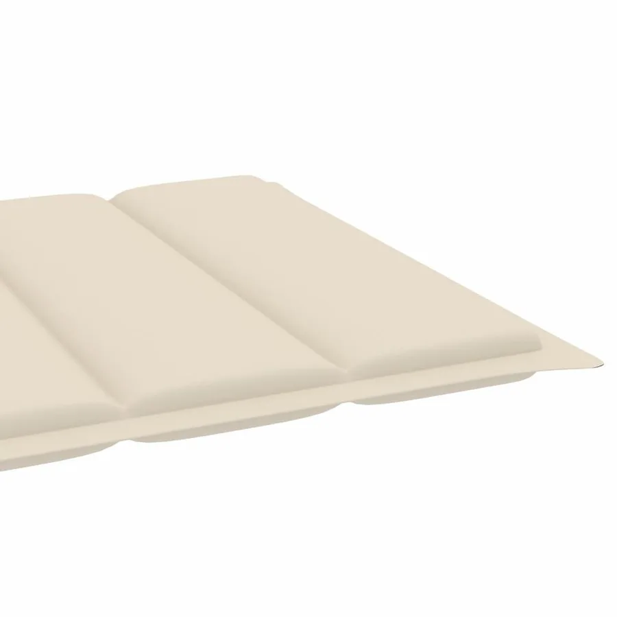 Chaises longues lot de 2 avec coussin beige Bois de teck solide - 122