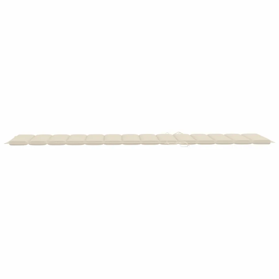 Chaises longues lot de 2 avec coussin beige Bois de teck solide - 127