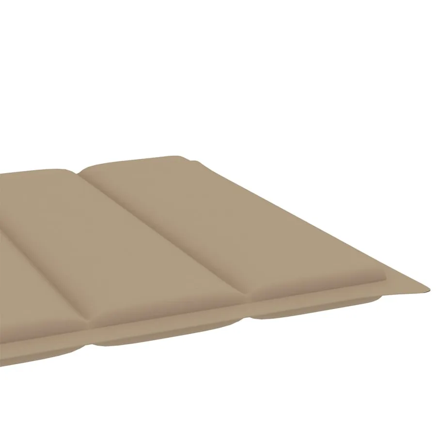Chaises longues lot de 2 avec coussin beige Bois de teck solide - 14