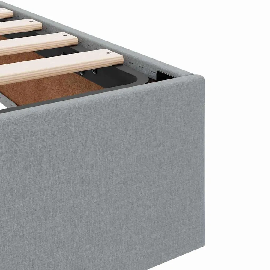 Lit avec rangement et matelas Gris clair 90 x 200 cm Polyester - 11