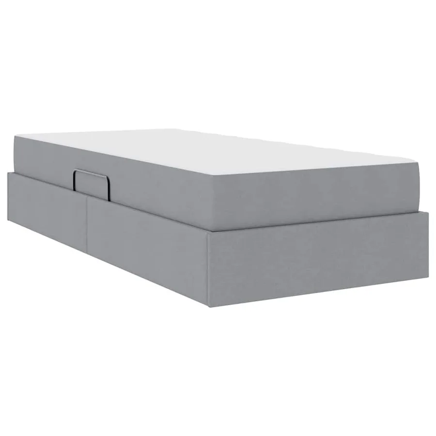 Lit avec rangement et matelas Gris clair 90 x 200 cm Polyester - 5
