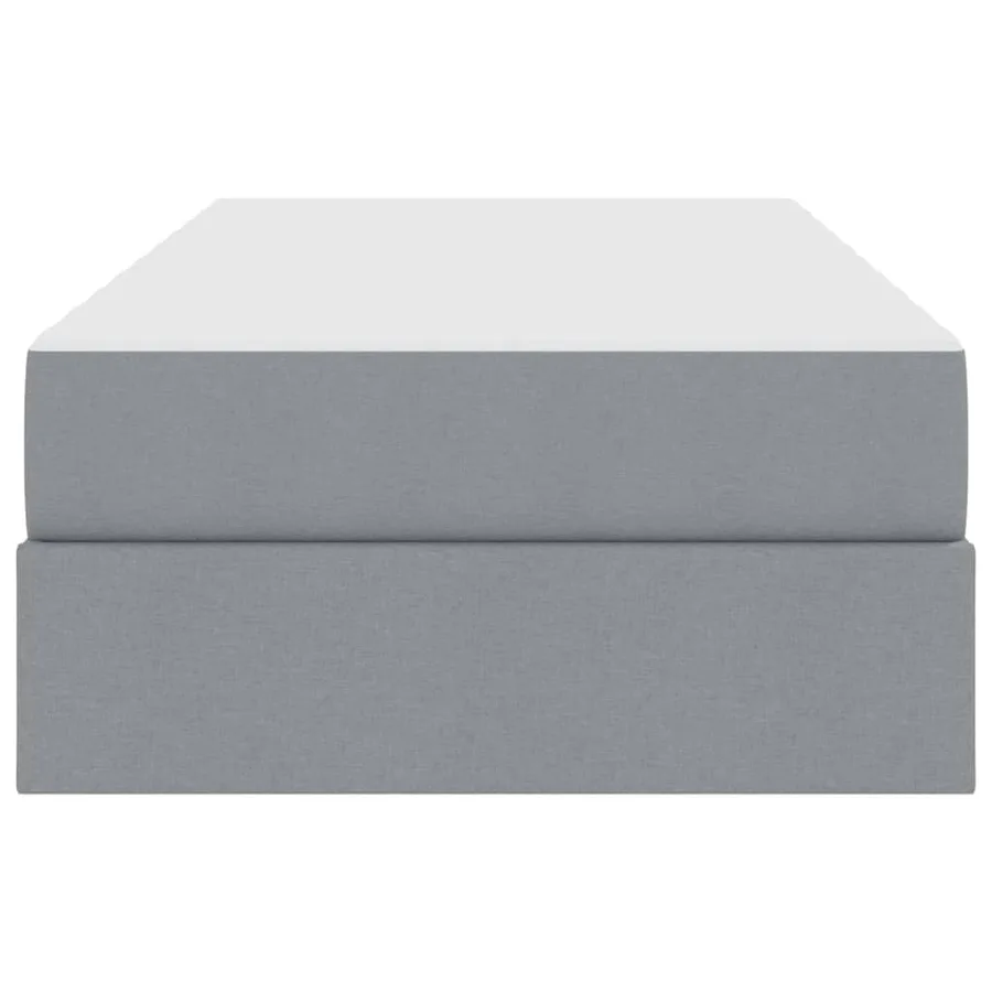 Lit avec rangement et matelas Gris clair 90 x 200 cm Polyester - 7