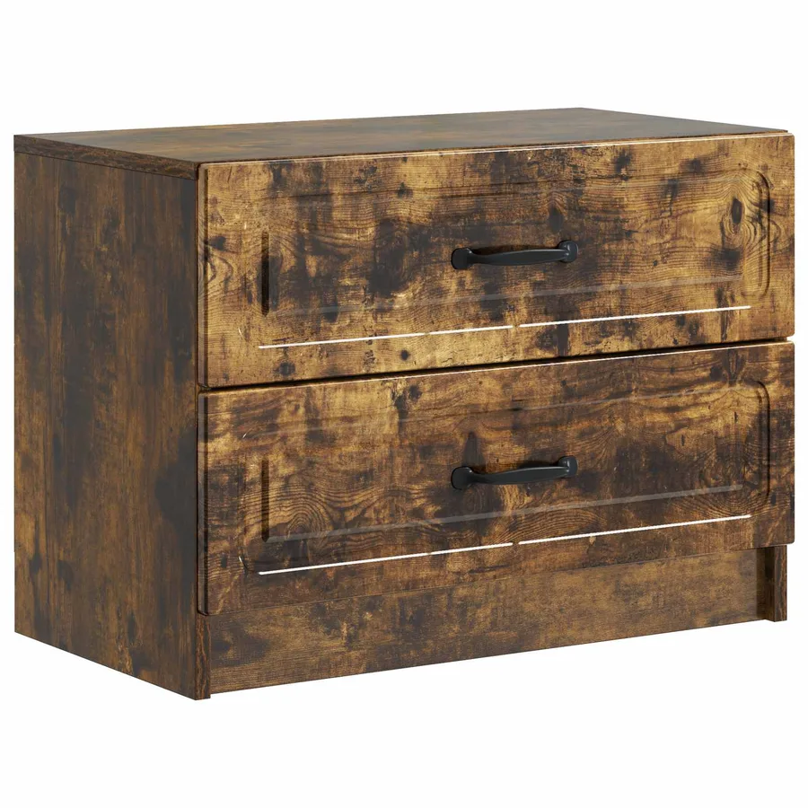 Cabinet de chevet avec tiroir Chêne fumé 62 x 34,5 x 44,5 cm - 2