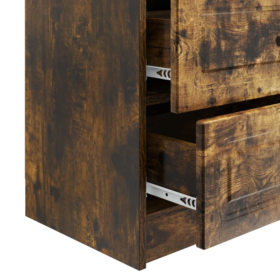 Cabinet de chevet avec tiroir Chêne fumé 62 x 34,5 x 44,5 cm - 9