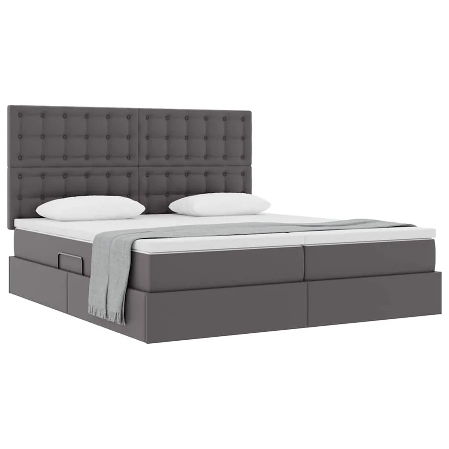 Lit avec rangement et matelas avec stockage Gris 180 x 200 cm - 3