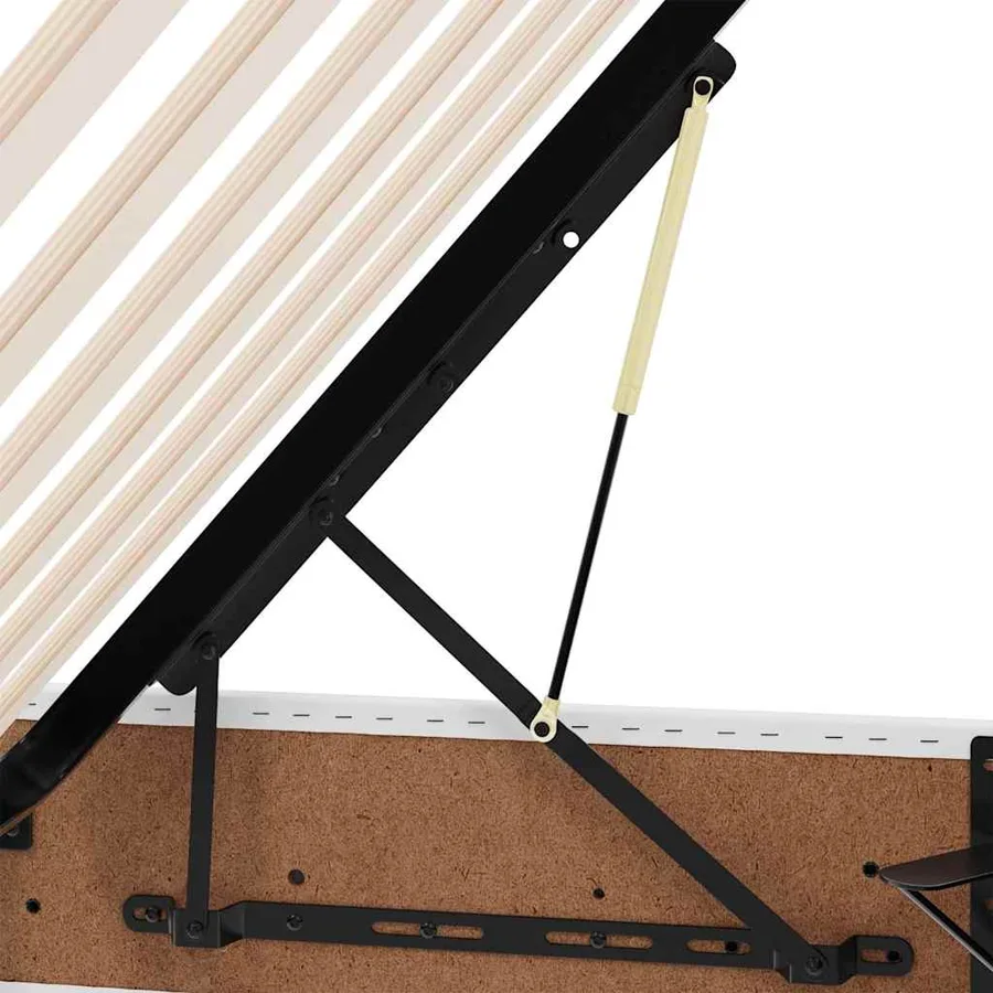 Lit avec rangement et matelas avec matelas 2 pcs Blanc Cuir - 12