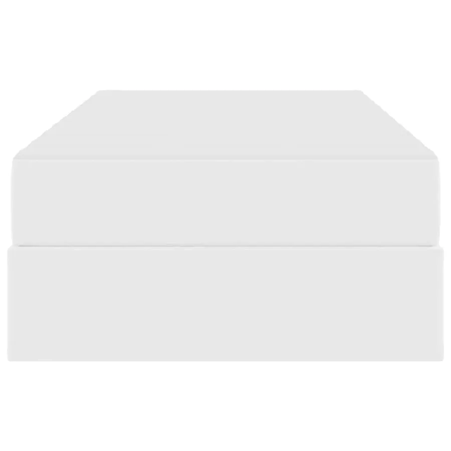 Lit avec rangement et matelas avec matelas 2 pcs Blanc Cuir - 7