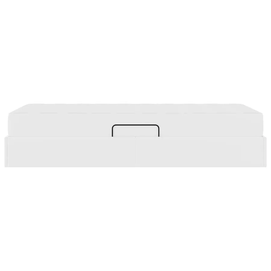 Lit avec rangement et matelas avec matelas 2 pcs Blanc Cuir - 9