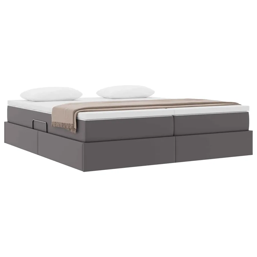 Lit avec rangement et matelas avec matelas Gris 180 x 200 cm - 3