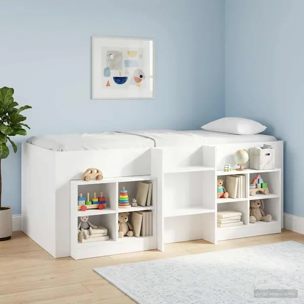 Cadre de Lit Élevé pour Enfants Blanc 75 x 190 cm