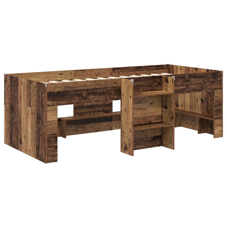 Cadre de Lit Élevé pour Enfants Bois ancien 75 x 190 cm - 4