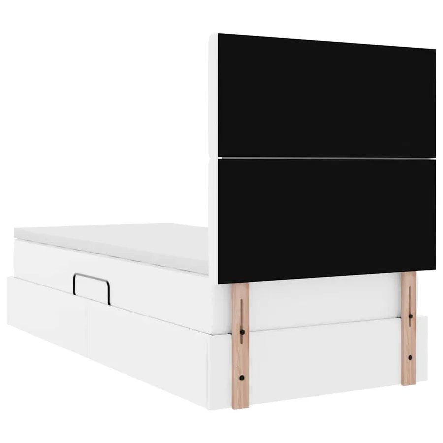 Lit de Rangement Blanc pur 100 x 200 cm Cuir synthétique - 11