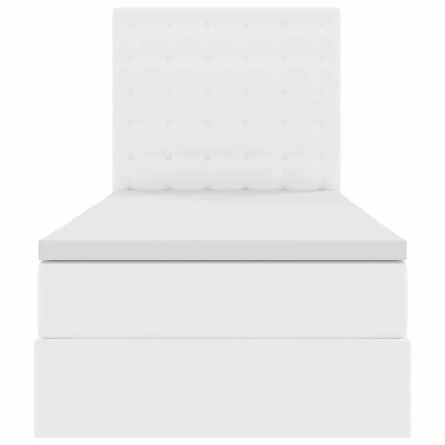 Lit de Rangement Blanc pur 100 x 200 cm Cuir synthétique - 7