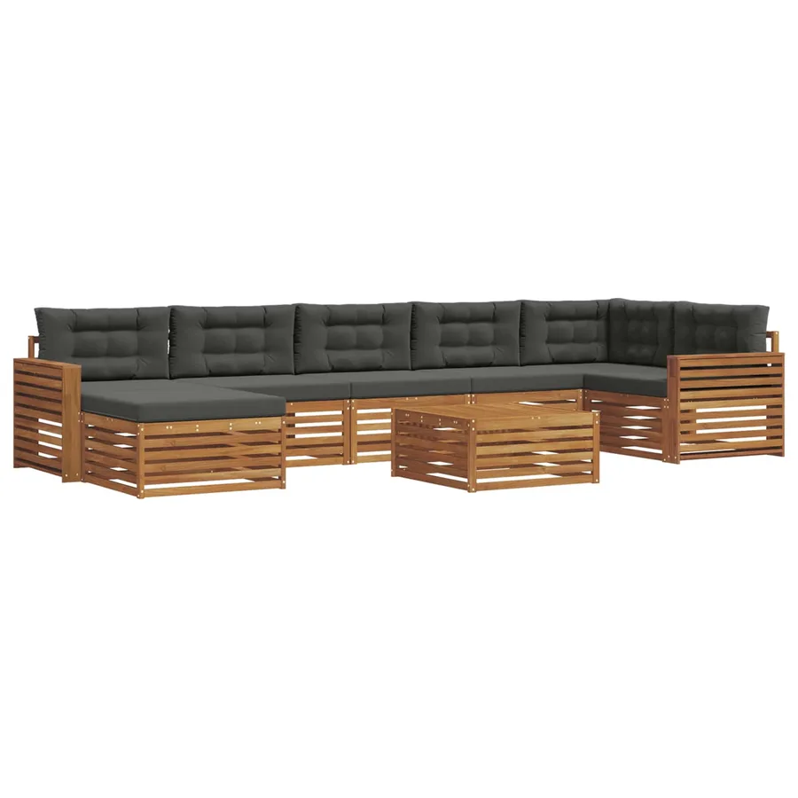 Ensemble de canapés d'extérieur 8 pcs Naturel et Anthracite - 2