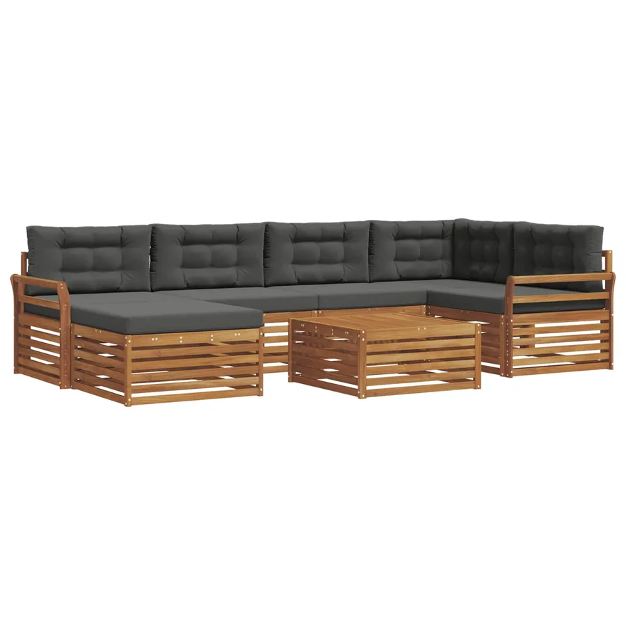 Ensemble de canapés d'extérieur 7 pcs Naturel et Anthracite - 2