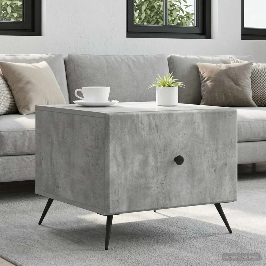 Table basse Gris béton 49 x 50 x 40 cm Bois d'ingénierie