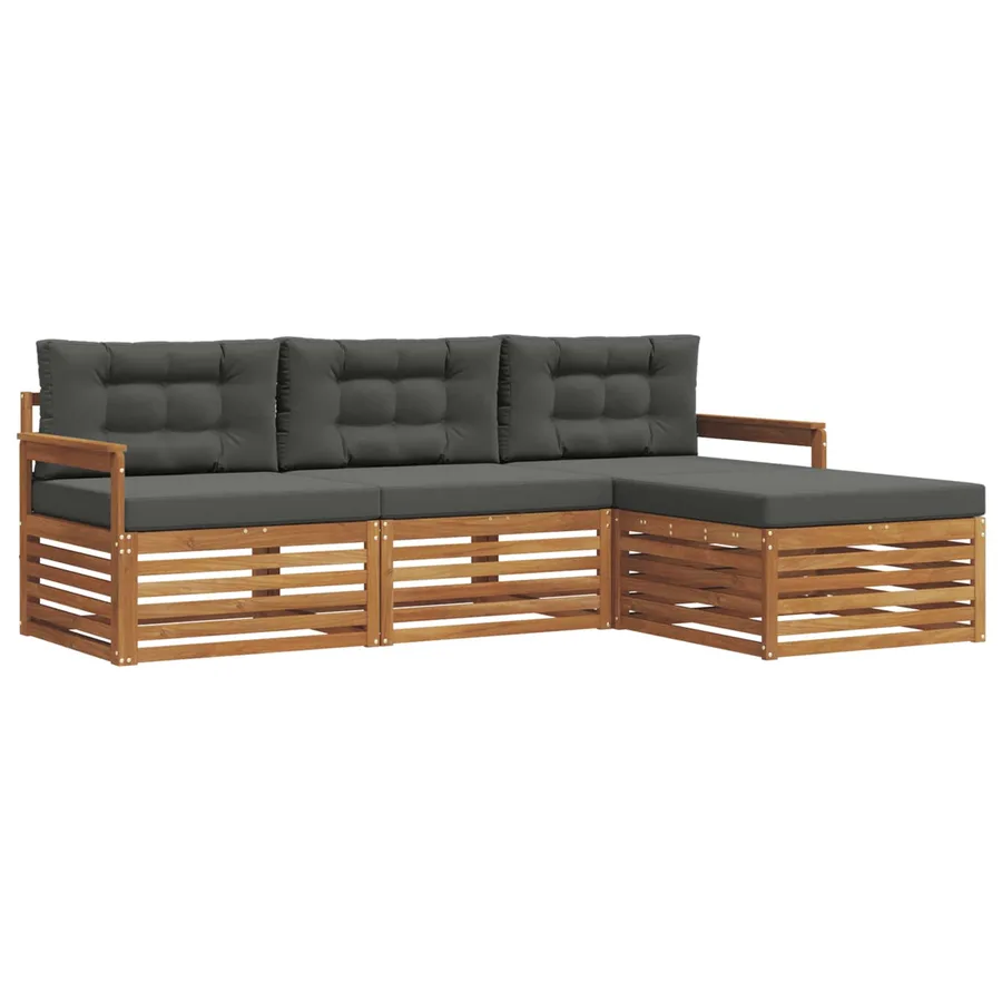Ensemble de canapés d'extérieur Naturel et Anthracite - 2