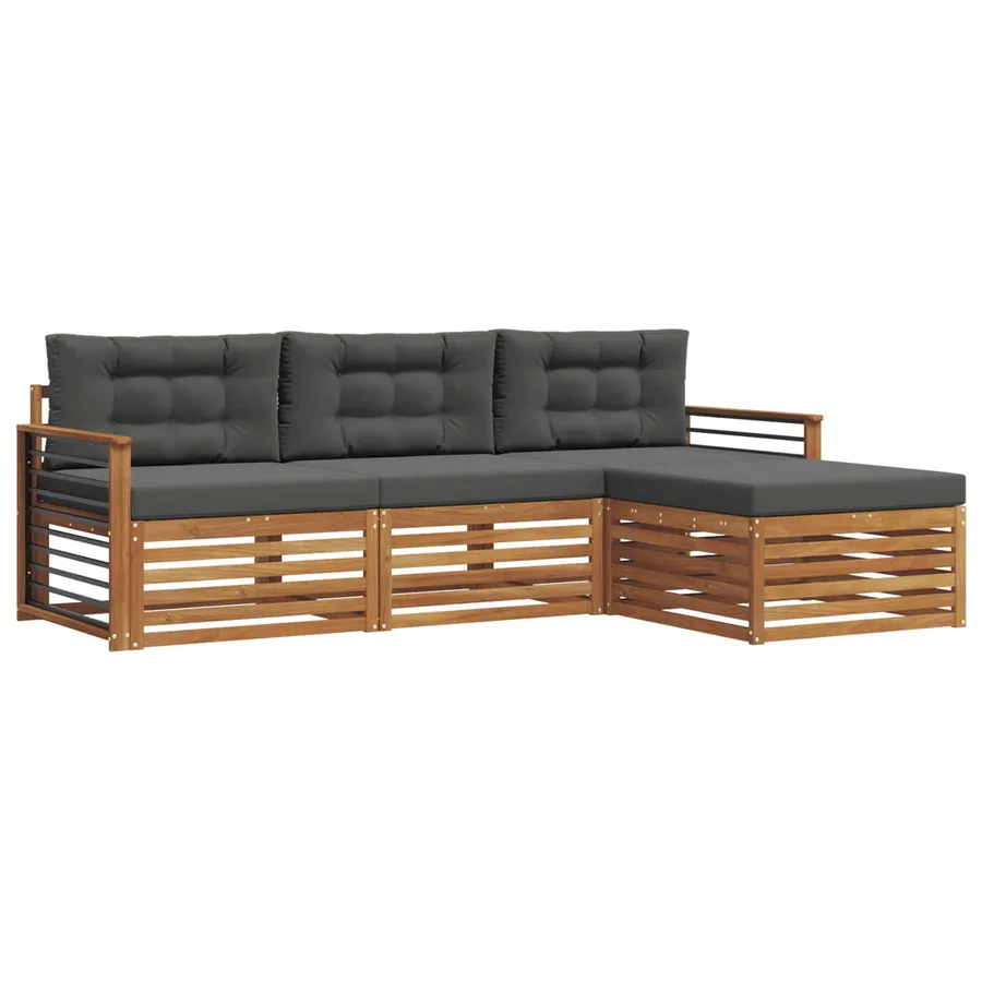 Ensemble de canapés d'extérieur Naturel et Anthracite - 2