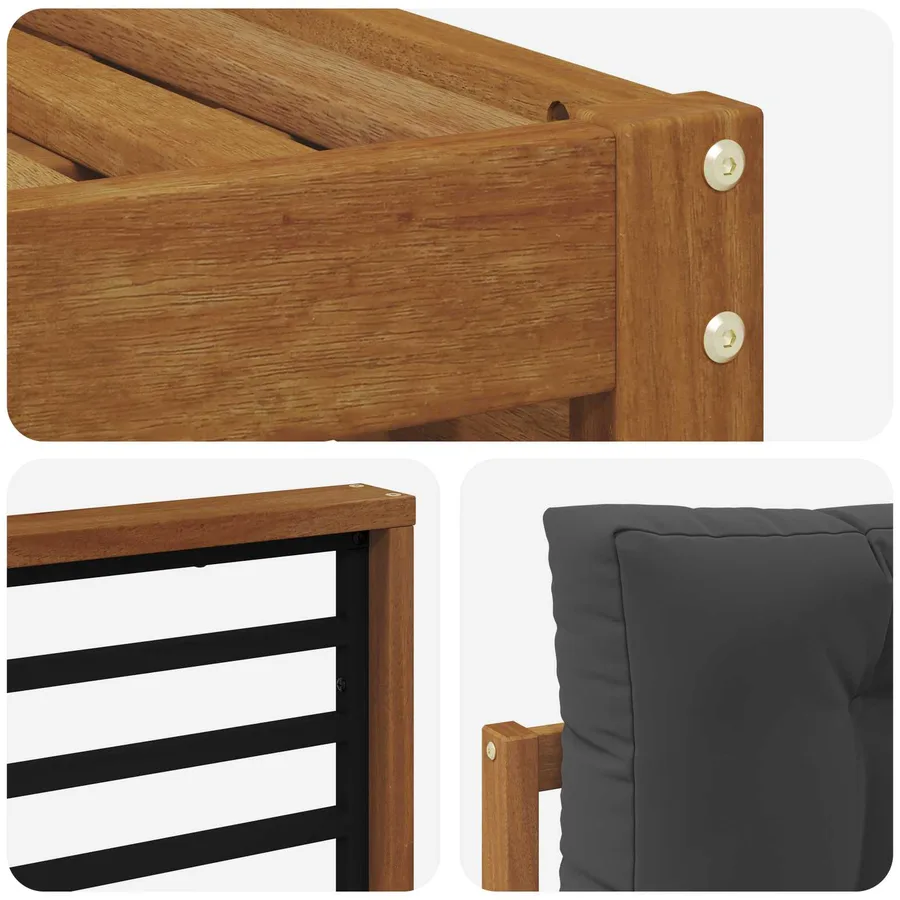 Ensemble de canapés d'extérieur Naturel et Anthracite - 5