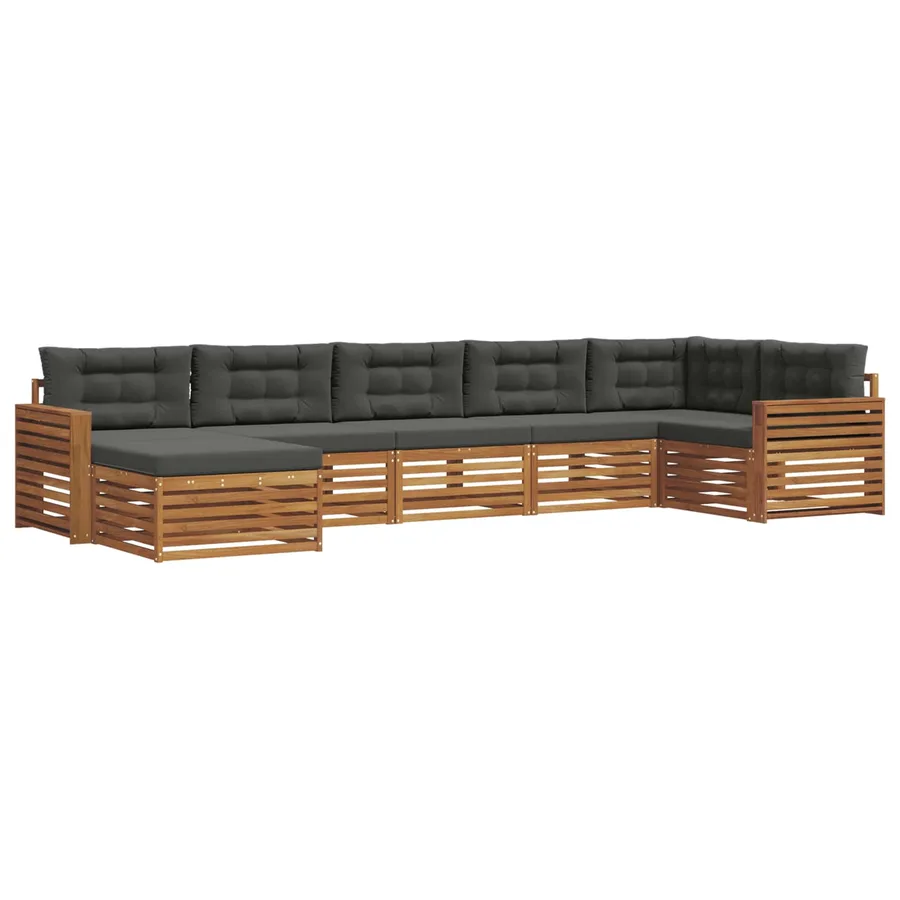 Ensemble de canapés d'extérieur 7 pcs Naturel et Anthracite - 2