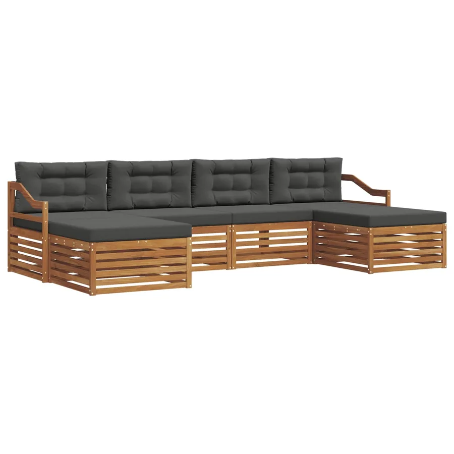 Ensembles de canapés avec coussin 6 pcs Naturel et Anthracite - 2
