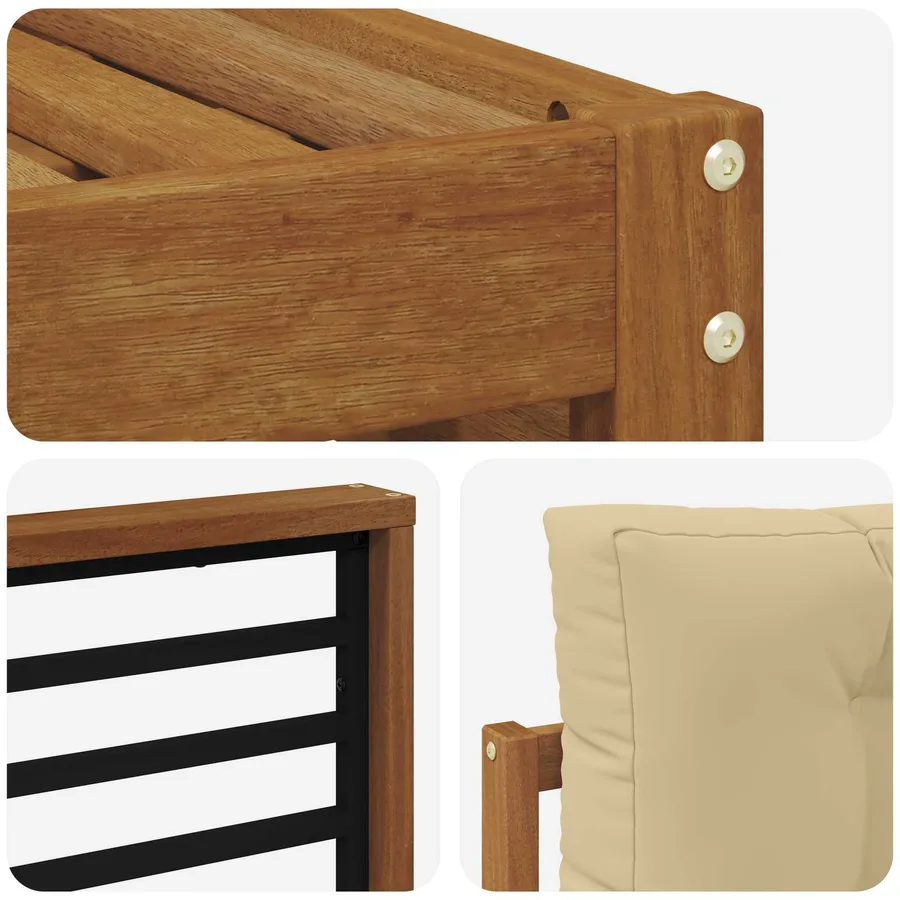Ensemble de canapés d'extérieur 7 pcs Naturel et Beige - 6