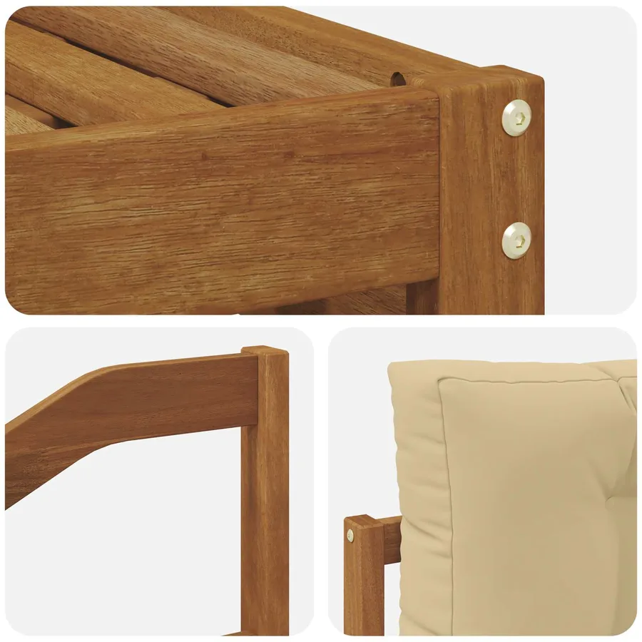 Ensemble de canapés d'extérieur 7 pcs Naturel et Beige - 6