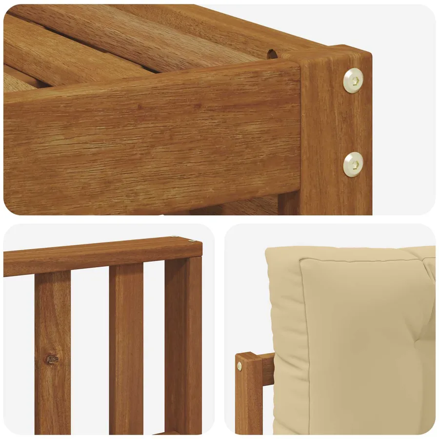 Ensemble de canapés d'extérieur avec coussin Naturel et Beige - 5