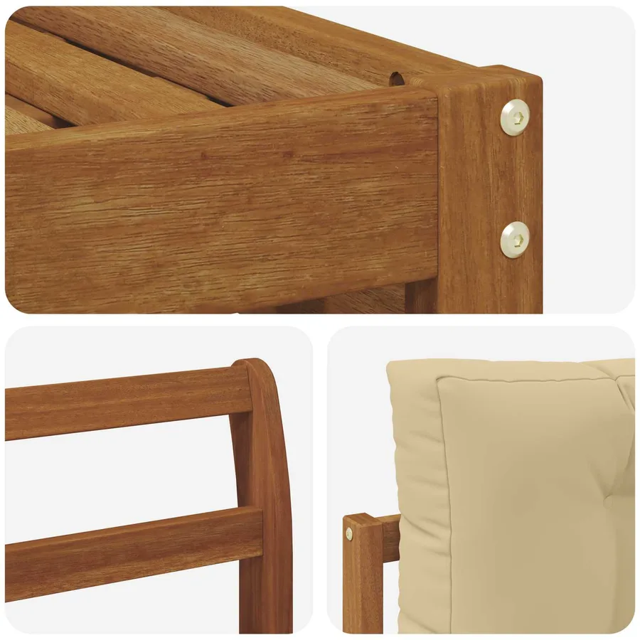 Ensembles de canapés avec coussin 6 pcs Naturel et Beige - 5