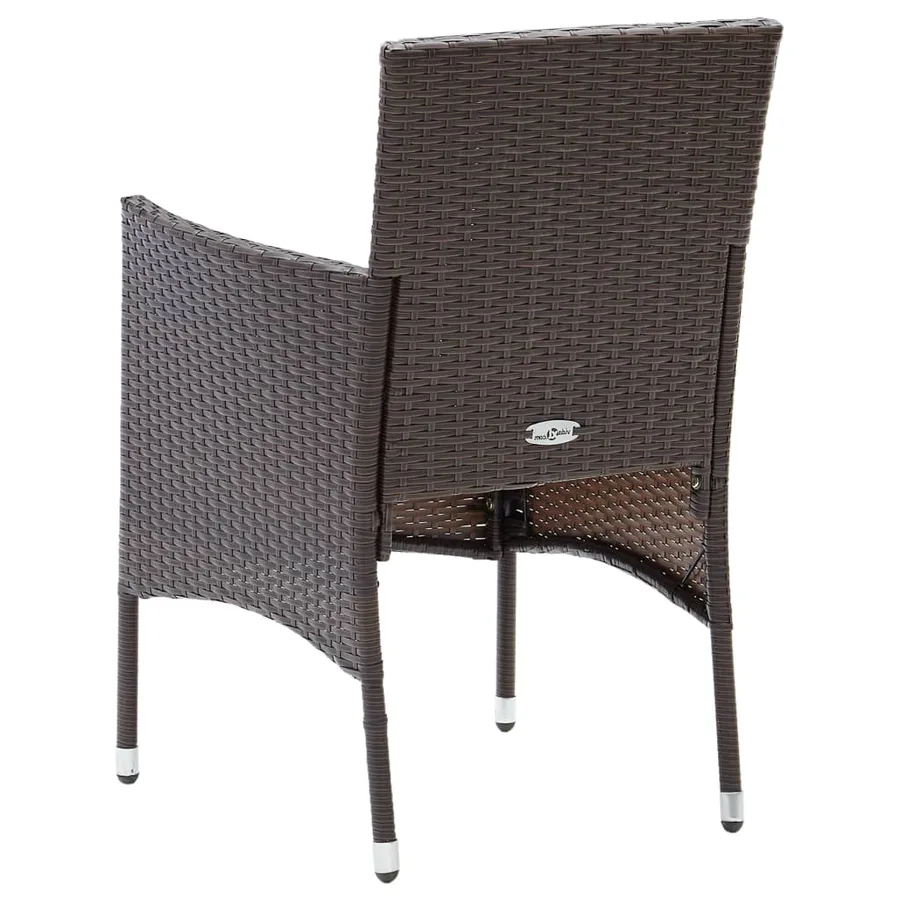 Ensemble à manger de jardin 7 pcs Résine tressée Marron - 7