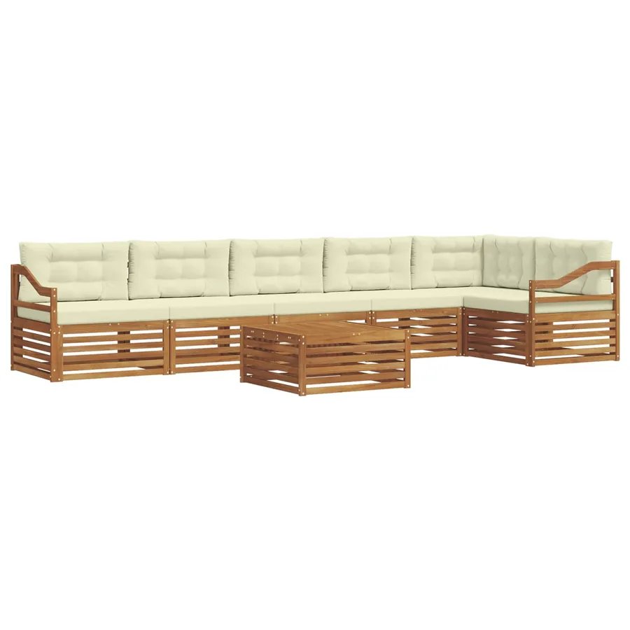 Ensemble de canapés d'extérieur 7 pcs Naturel et Crème - 2