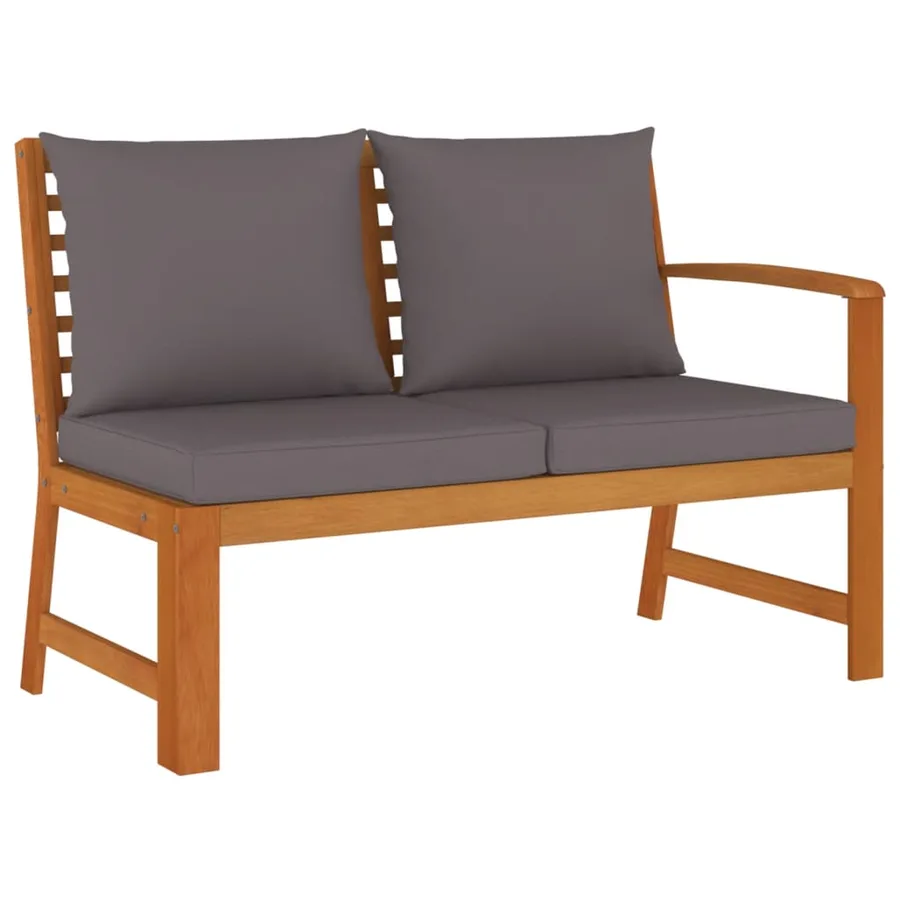 Ensemble à manger de jardin 4 pcs coussins Bois acacia - 5