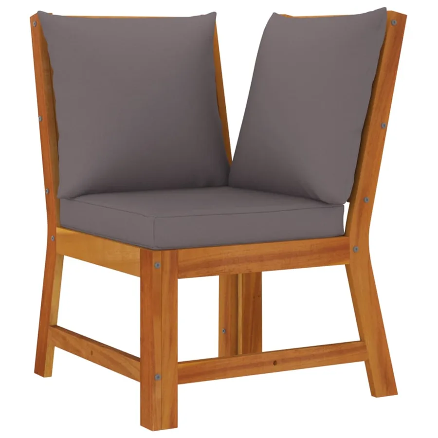 Ensemble à manger de jardin coussins 9 pcs Bois acacia - 6