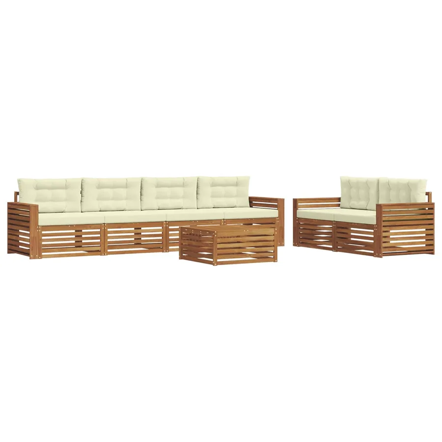 Ensemble de canapés d'extérieur 7 pcs Naturel et Crème - 2