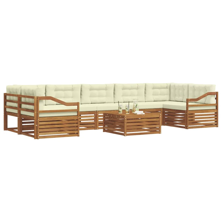 Ensemble de canapés d'extérieur 8 pcs Naturel et Crème - 3