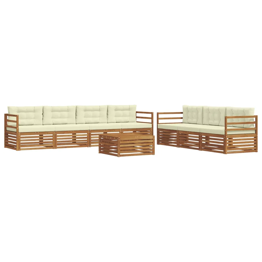 Ensemble de canapés d'extérieur 8 pcs Naturel et Crème - 2