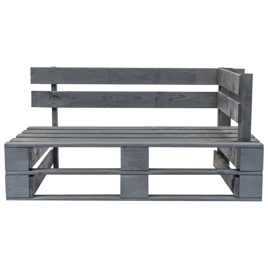 Canapé de jardin palette avec coussins gris Pinède - 4