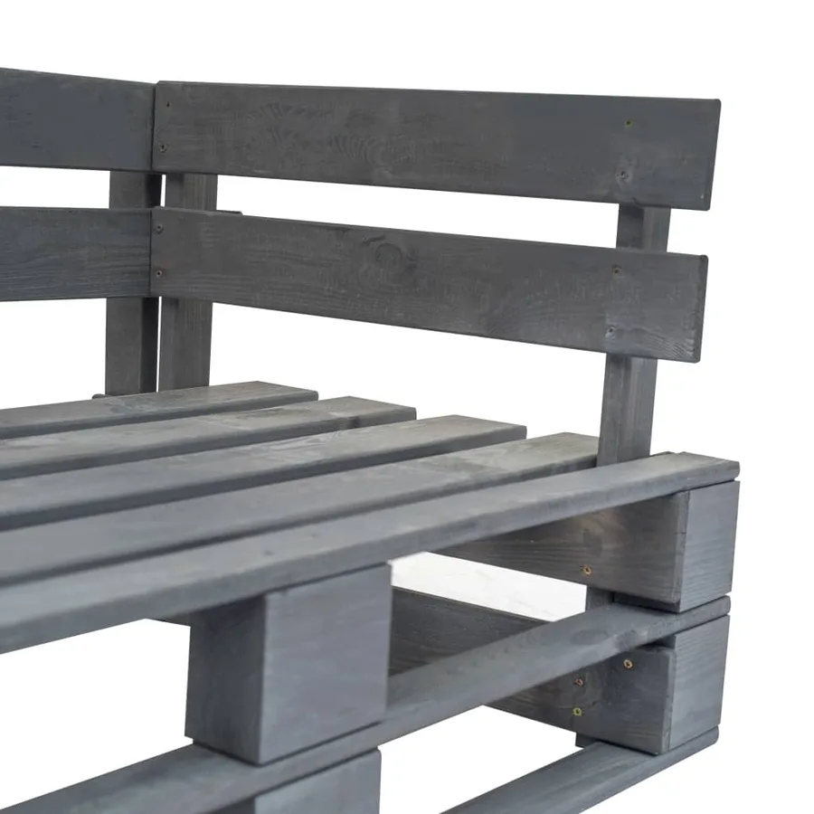 Canapé de jardin palette avec coussins gris Pinède - 5