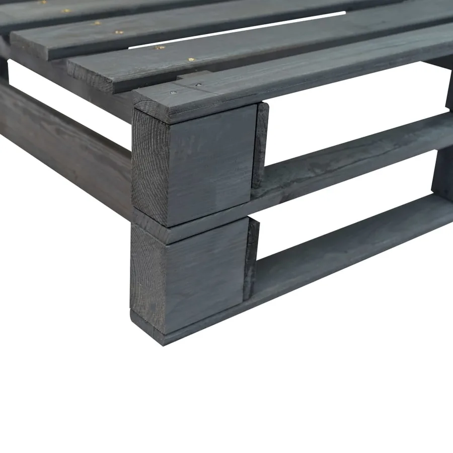 Canapé de jardin palette avec coussins gris Pinède - 6